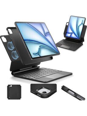 iPad Air 11/Pro 11 Inch Case with Keyboard, Magnetic Stand & Multi-Mode Design
